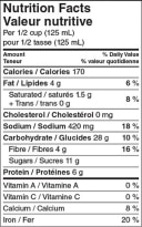 Nutrition Facts - Old fashioned beans with pork
